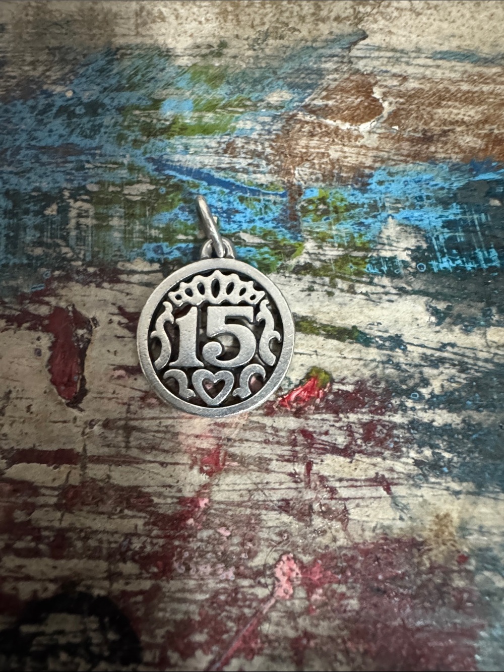 James Avery Quinceanera Charm Sterling Silver '15' Heart Charm Pendant - Silver